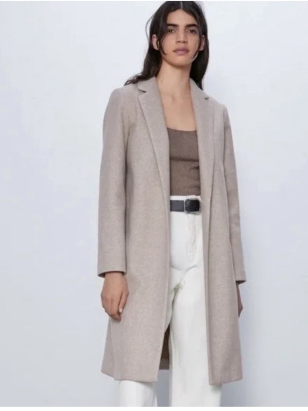 Zara Cream Spring/Fall Long Coat